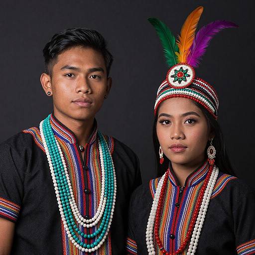 Young Filipino Couple in Traditional Attire