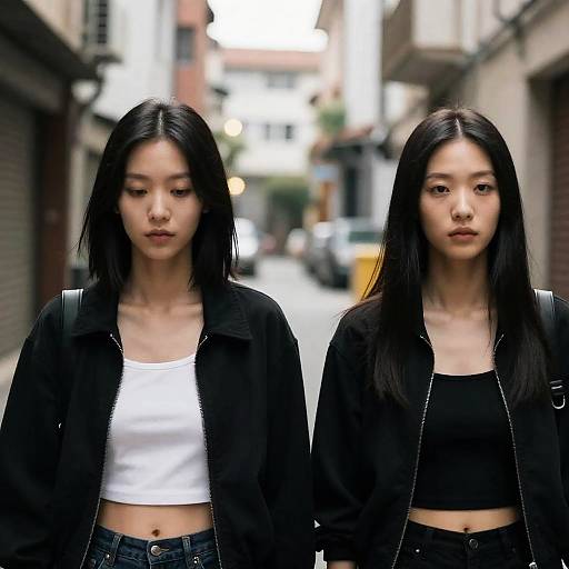 Urban Stroll: Two Women in Black