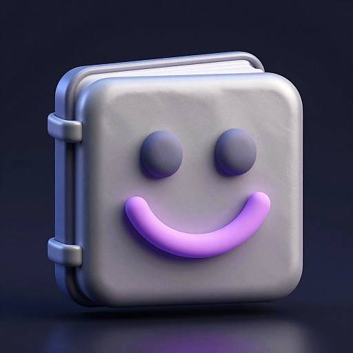 3D Silver Book Emoji Clay Render