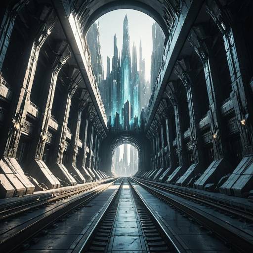 Futuristic Crystal Tunnel Metro