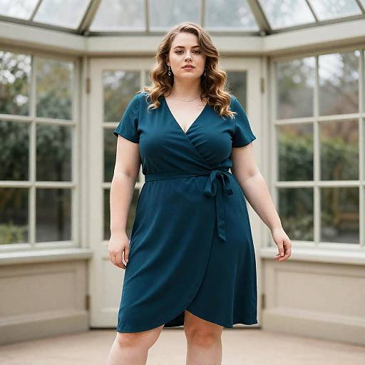 Plus-Size Fashionista in Victorian Conservatory