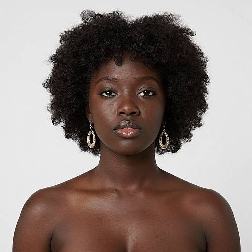 Realistic Dark-Skinned Woman Portrait