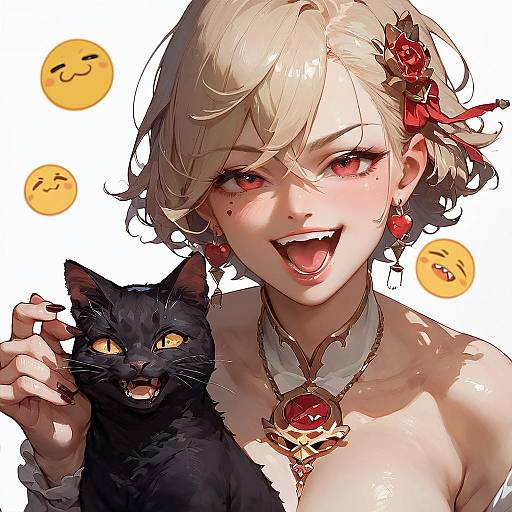 Evil Laughing Anime Cat Emoji