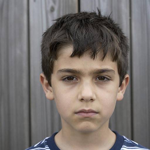 Serious Young Boy Portrait