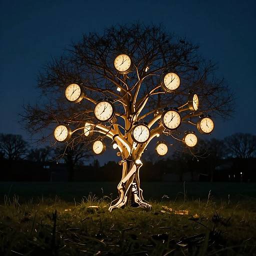 Luminous Skeletal Tree of Time