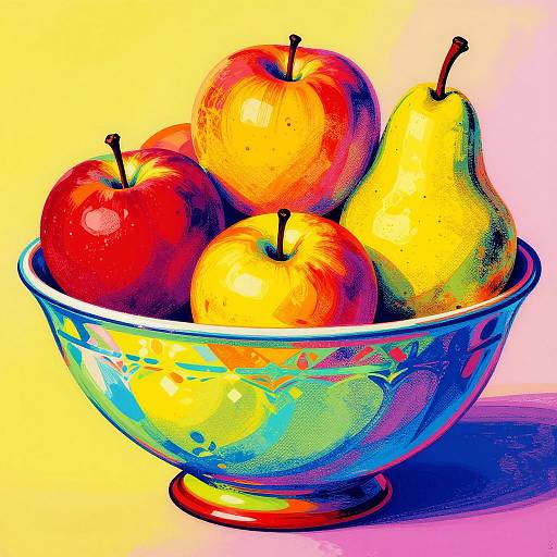 Pop Art Vibrant Fruit Bowl