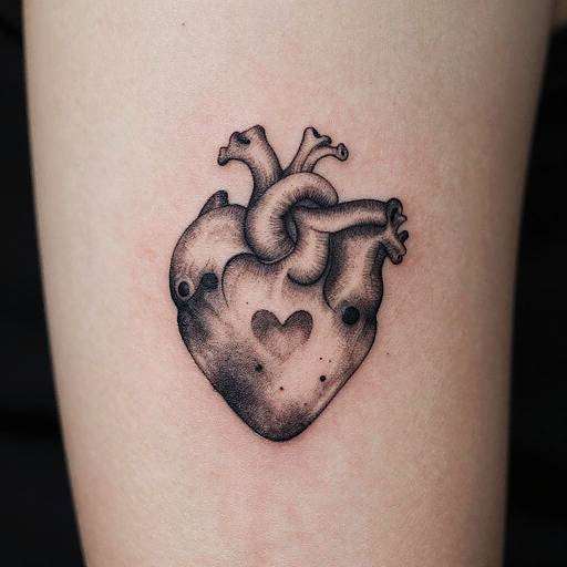 Delicate Heart Mole Tattoo Design