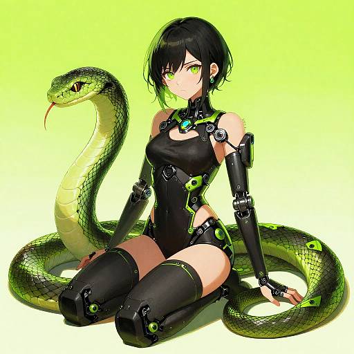 Cyberpunk Snake Anime Girl