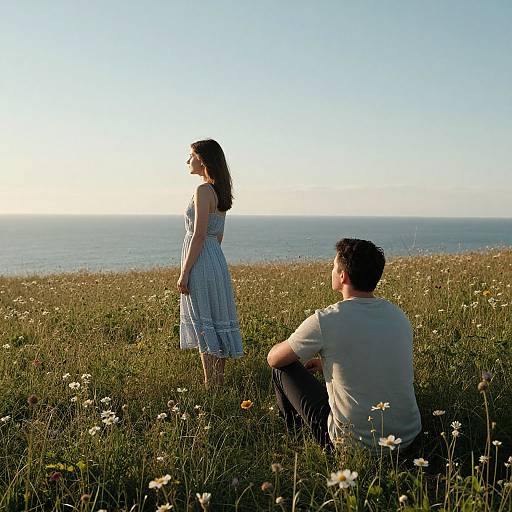 Serene Summer Connection by the Sea