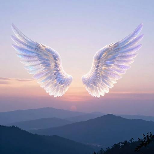 Ethereal Angel Wings at Sunrise