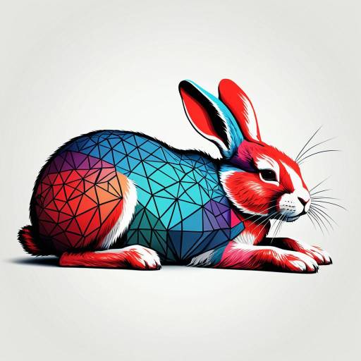 Vibrant Geometric Rabbit Illustration