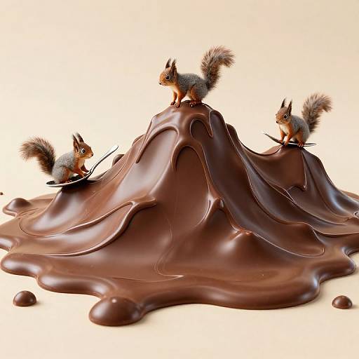 Chocolate Mountain with Spoon-Riding Squirrels