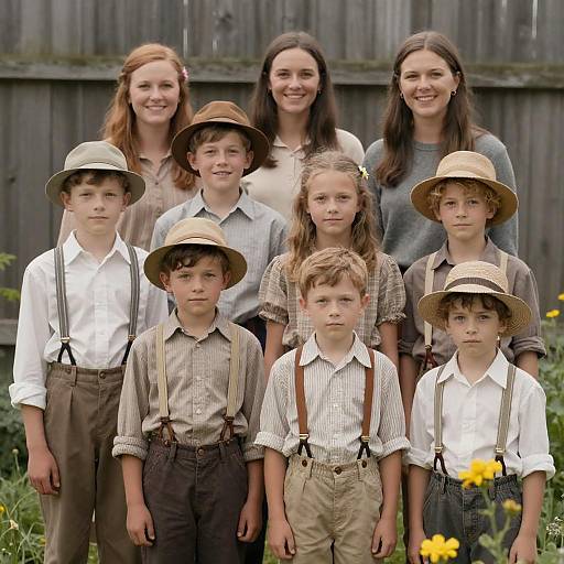 Vintage Family Portrait in Nature