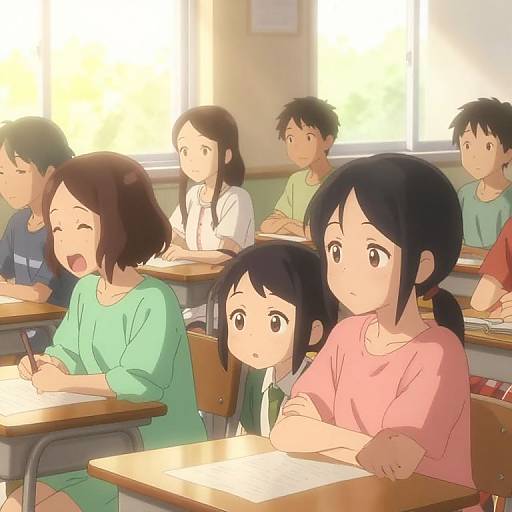 Peaceful Anime Classroom Scene