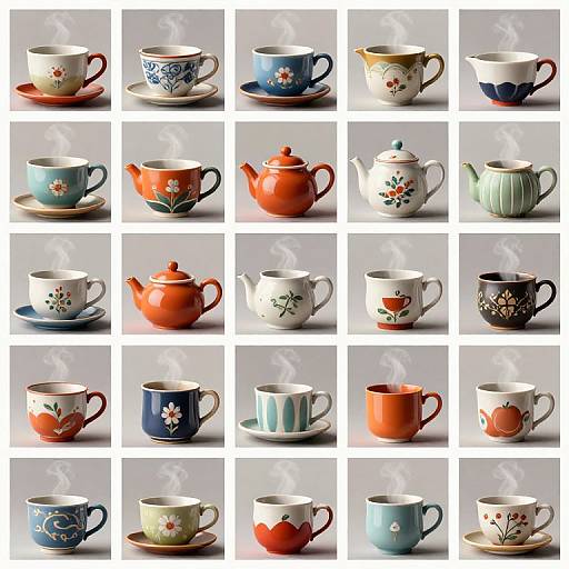 Colorful Ceramic Tea and Coffee Grid