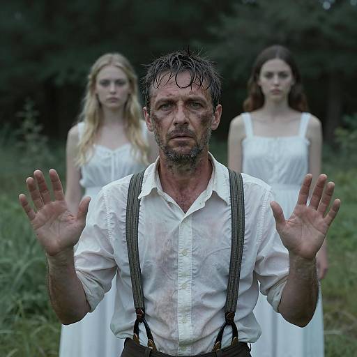 Mysterious Scene with Suspended Tension