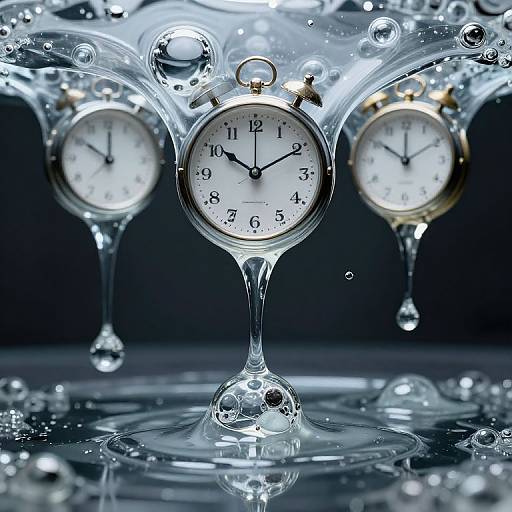 Surreal Melting Clocks in Glass