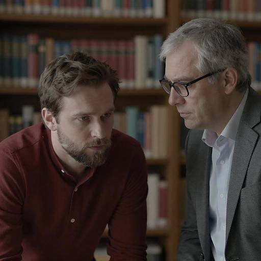 Intense Portrait in Dim Library