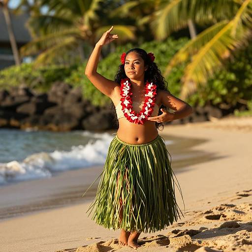 Graceful Hawaiian Hula Dance Scene