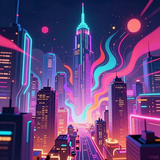 Futuristic Cityscape Animated Evolution