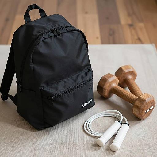 Stylish Workout Gear on Wooden Floor