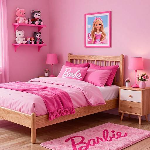 Cozy Vibrant Barbie-Themed Bedroom