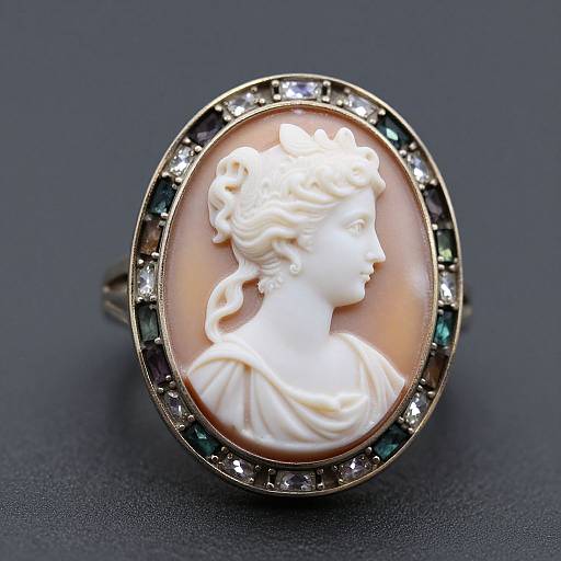 Vintage Shell Cameo Ring Portrait