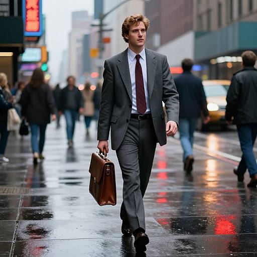 Confident Yuppie in 1980s City