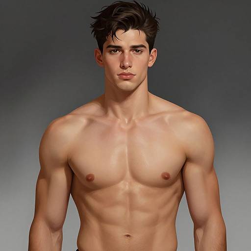 Digital Portrait of Confident Muscular Man