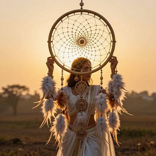 Ethereal Indian Maiden with Dreamcatcher