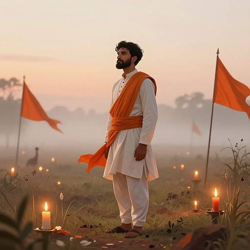 Solemn Shaheed in Misty Dawn