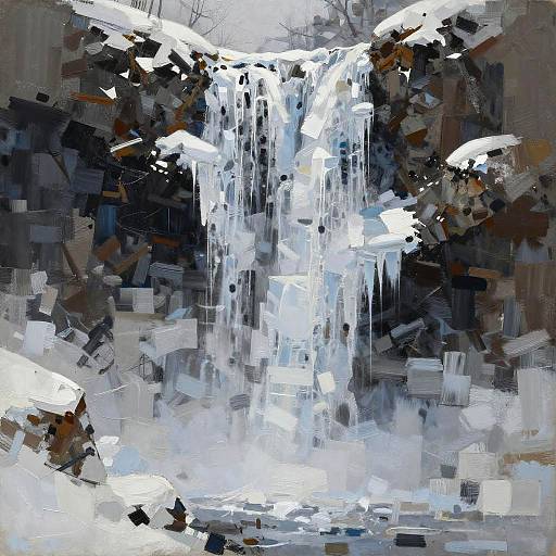 Abstract Frozen Waterfall Art