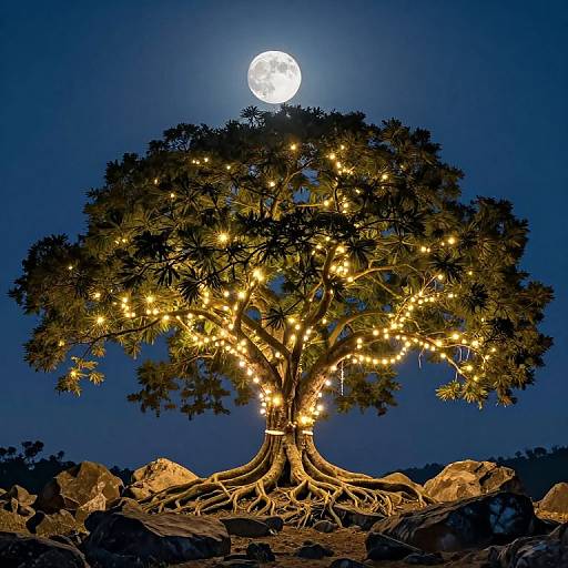 Majestic Tree with Glowing Lights