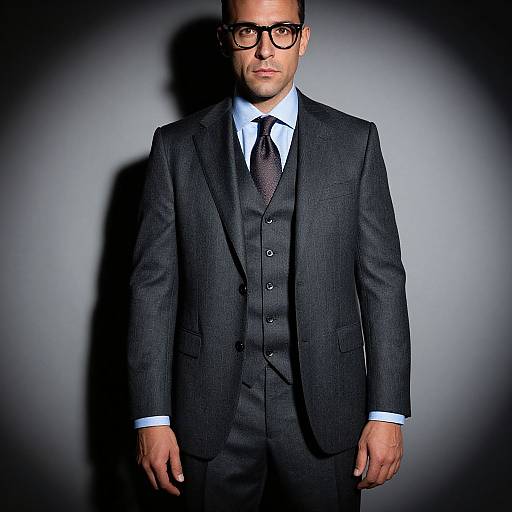 Confident Man in Pinstripe Suit