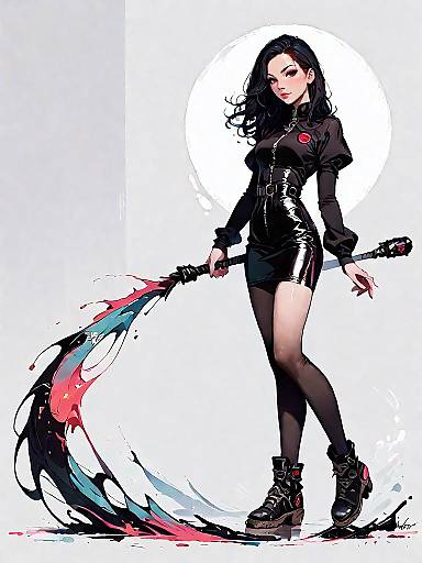 Casual Stylish Woman in Black Mini Dress