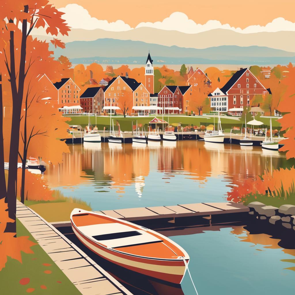 Vintage Poster: Burlington's Rustic Charm