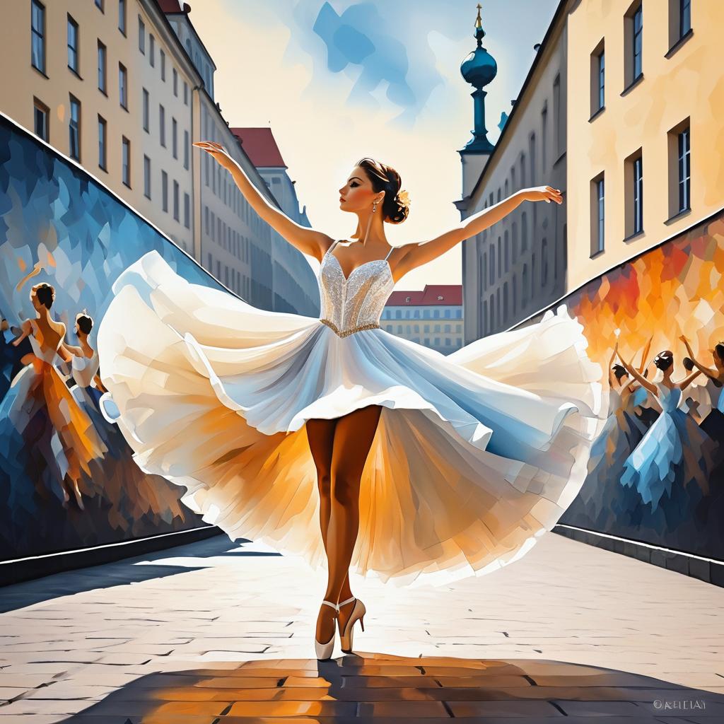 Elegance of Dance Against Berlin Wall