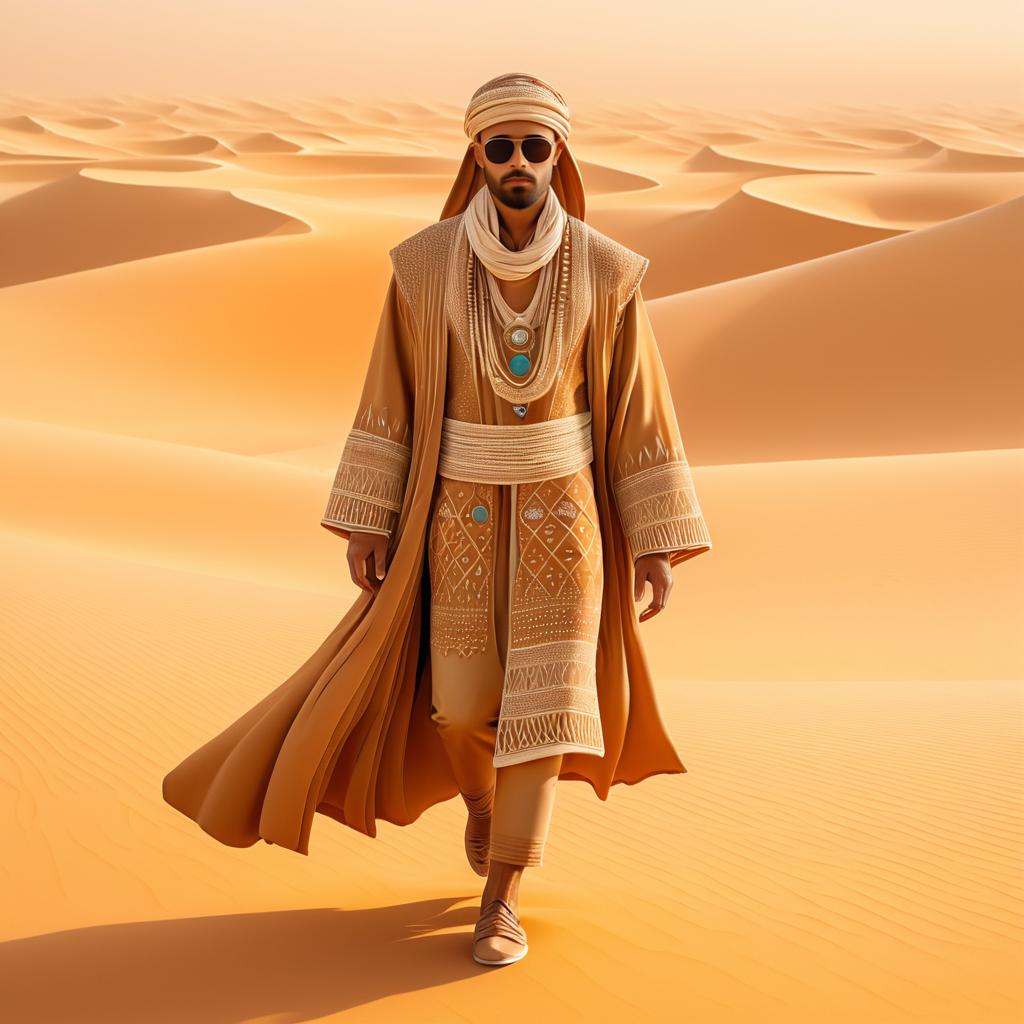 Intricate Desert Nomad in Sandstorm