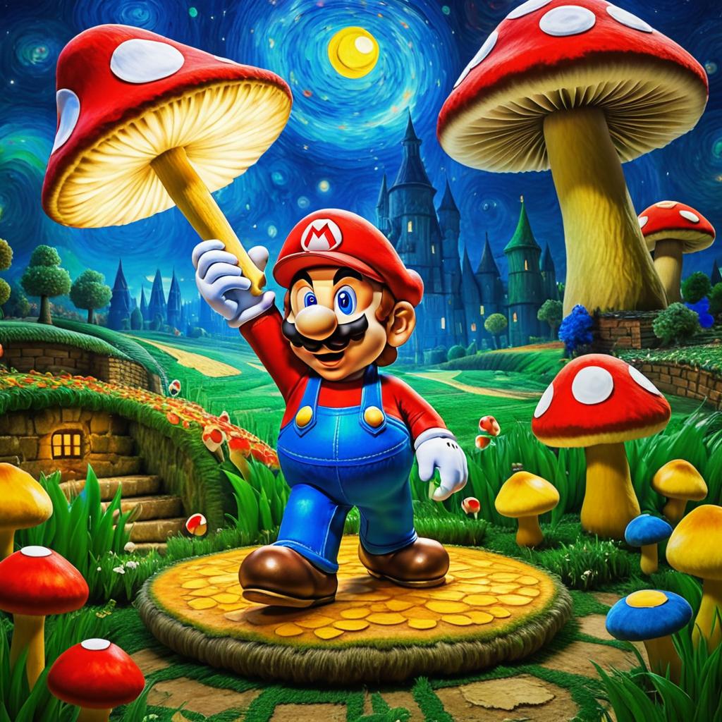 Mario's Van Gogh Adventure in 8K