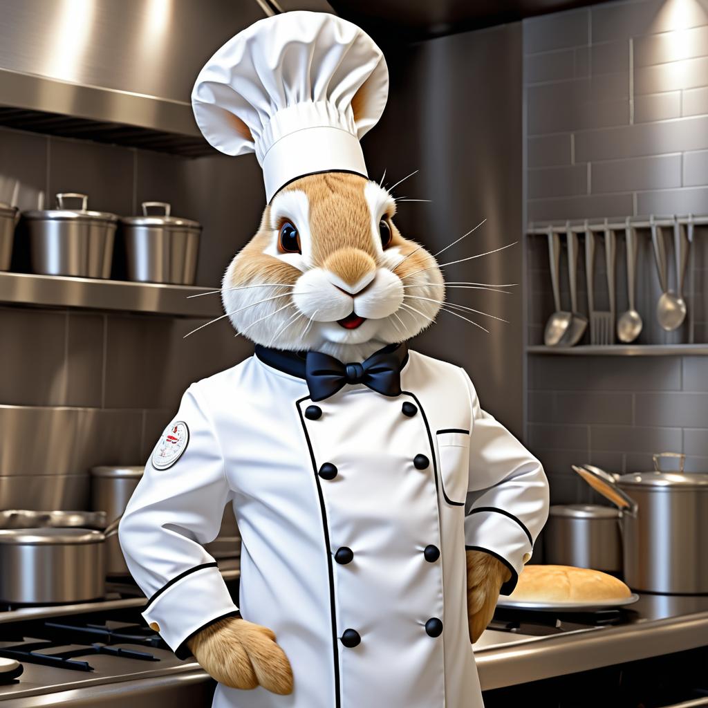 Formal Anthropomorphic Rabbit Chef Illustration