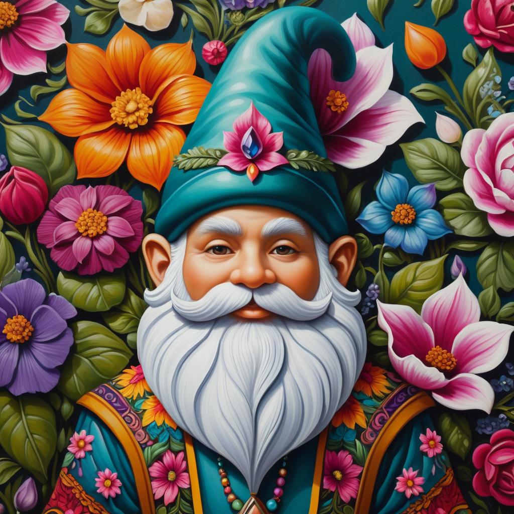 Whimsical Garden Gnome in Vibrant Colors