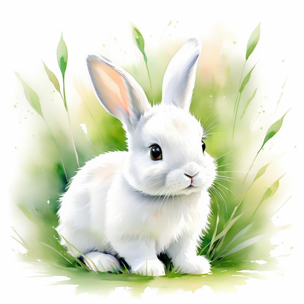 Serene Rabbit Painting for New Beginnings