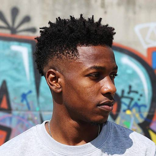 Urban Style Black Man with Box Fade