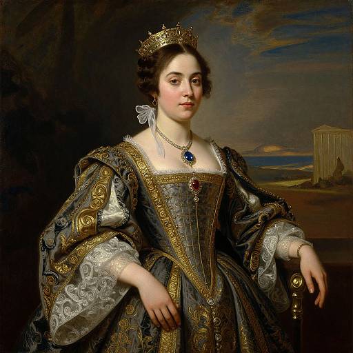 Regal Renaissance Woman Portrait
