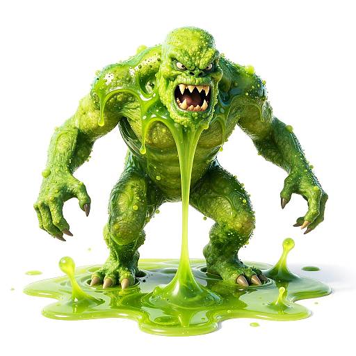 Menacing Green Goo Monster Emerging