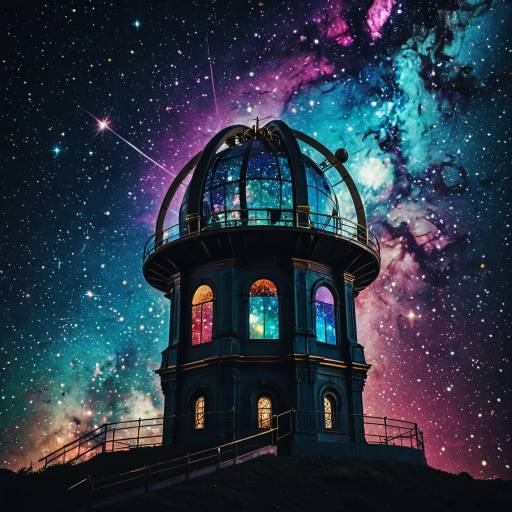 Bewitched Observatory Under Vivid Galaxy
