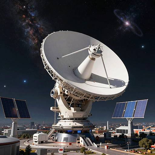 Colossal Futuristic Orbital Telescope Scene