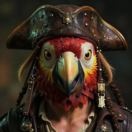 Hyperrealistic Pirate Parrot Mask