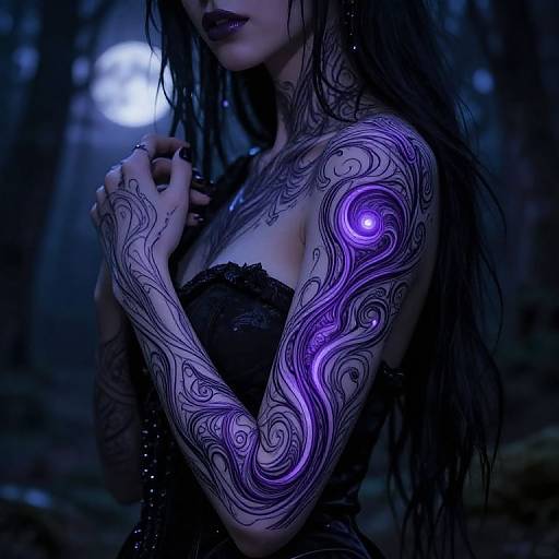 Mystical Dark Elf Tattoo Art