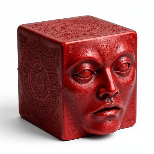 Lovecraftian Red Metal Cube Entity